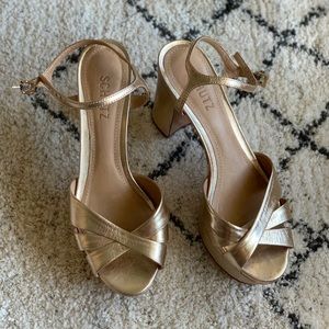 Schmitz Gold Platform Heel Sandals